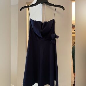 Strapless blue dress